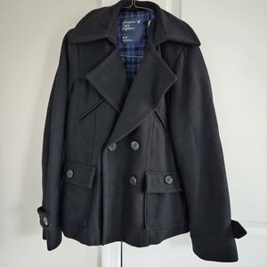 American Eagle Black Pea Coat